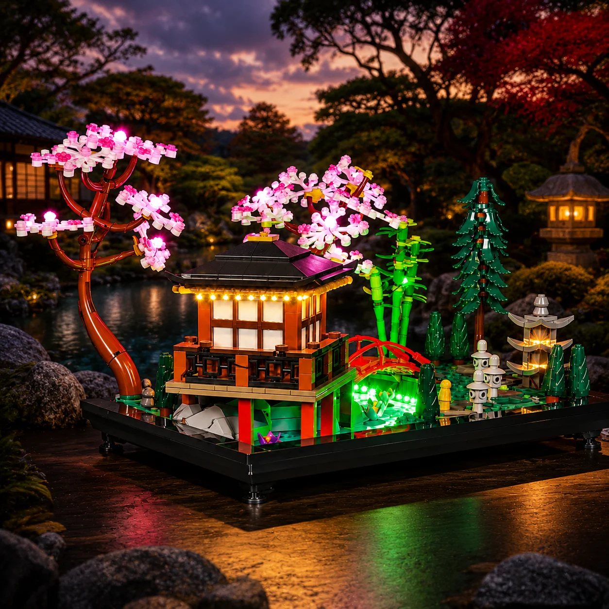 Hprosper 5V LED Lights for 10315 Icons Tranquil Garden Decorative Lamp With Battery Box (Not Include Lego Building Blocks)