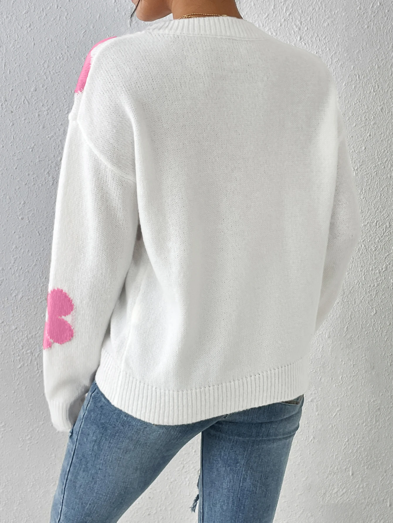 Crew-neck pullover color loose slimming long-sleeved sweater small slim fit top