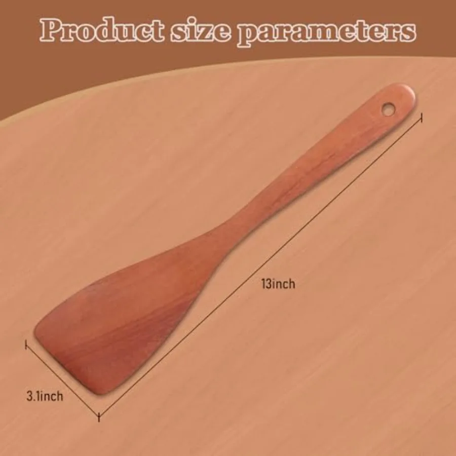 2 قطعة مجموعة ملعقة من الخشب الصلب للمقالي غير اللاصقة 12ih أداة مطبخ مريحة مع حافة منحنية أدوات يدوية للتقليب على سبيل المثال #2