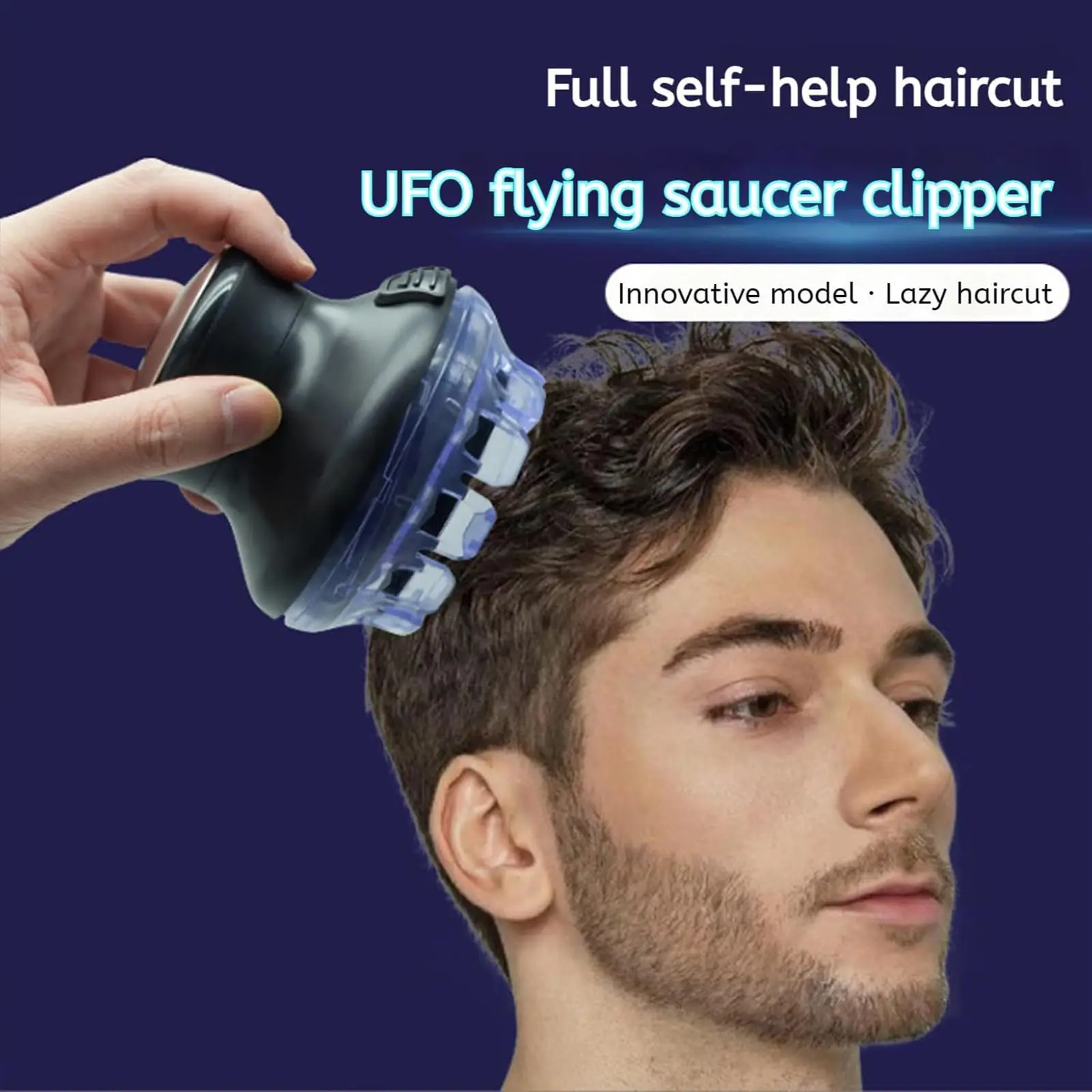 Wireless circular hair clipper with LED display, 2025 new circular fast hair clipper, 3-12mm length adjustable self-hair kit