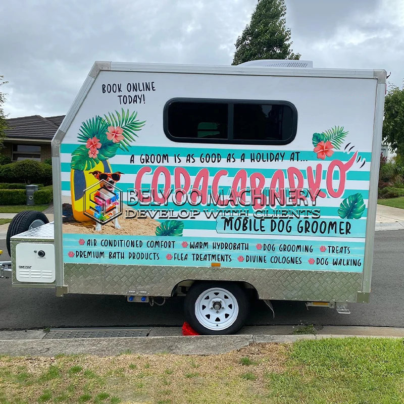 Belyoo Mobile Dog Grooming Trailer Manufacturer Factory Price Mobile Pet Grooming Trailer Custom Dog Wash Trailer for Sale USA