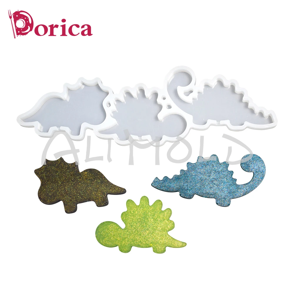 Dorica Dinosaurs Resin Epoxy Silicone Mold Diy Chocolate  Rattle Shaker Lollipop Mould Cake Decorating Tools Kitchen Bakeware