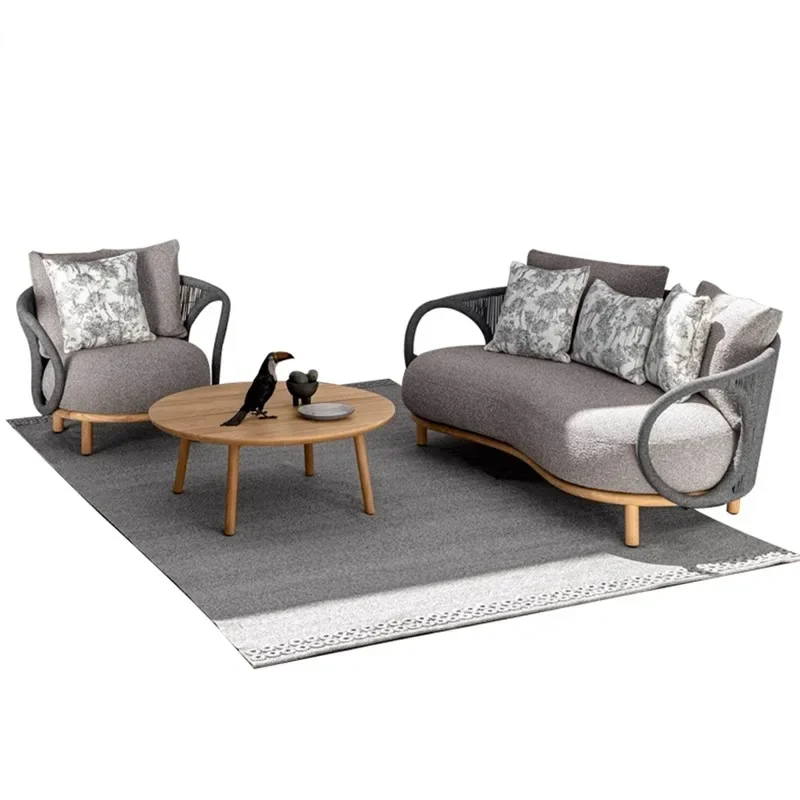Outdoor leisure rattan sofa, courtyard balcony villa rattan chair