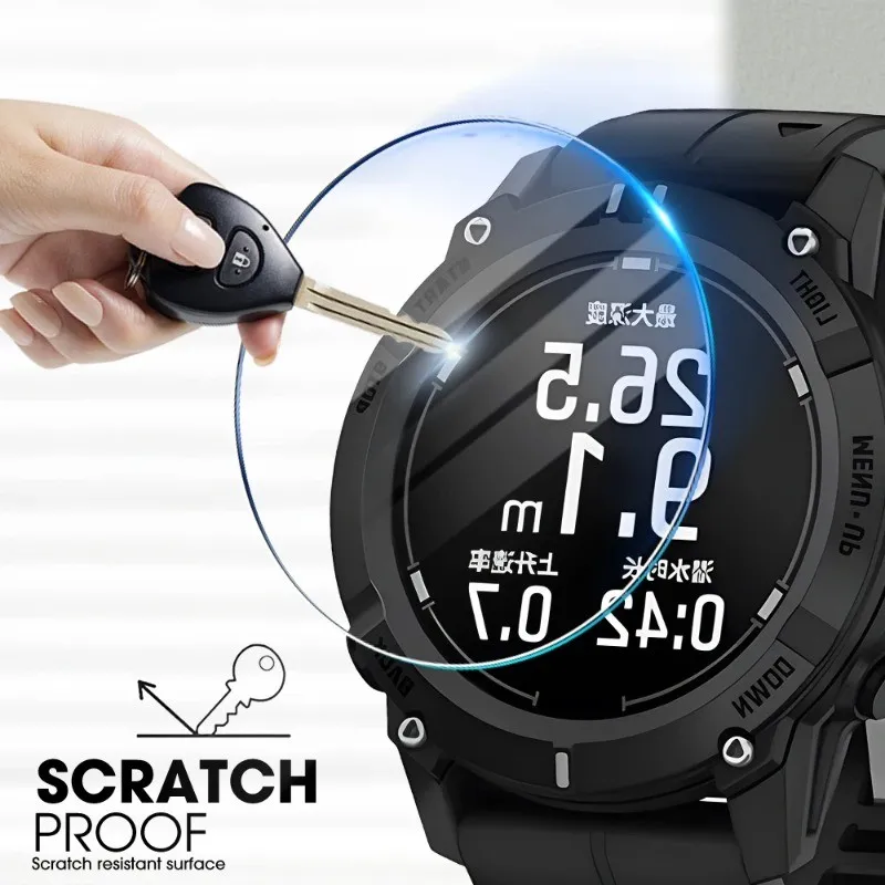 2/5 قطعة واقي شاشة من الزجاج المقسى لساعة Garmin Descent G2 الذكية أفلام حماية من الزجاج الشفاف
