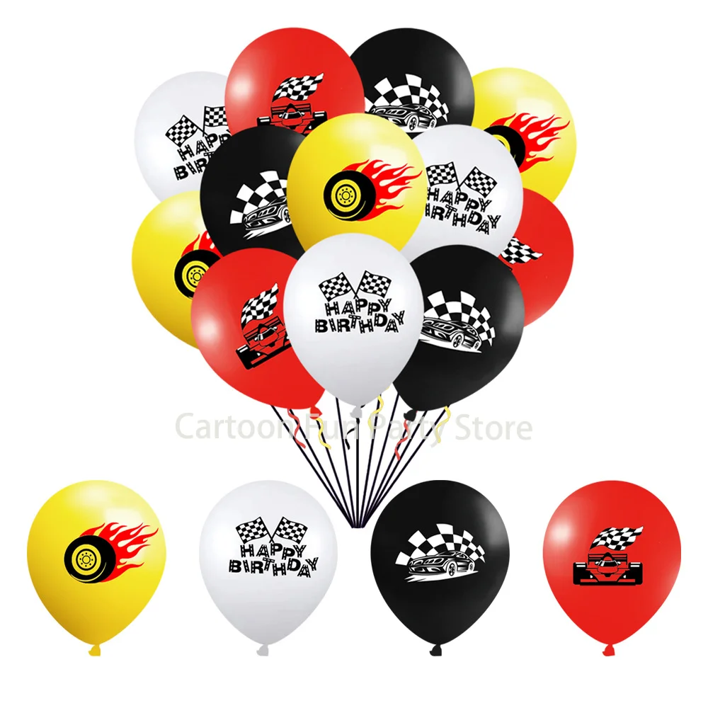 Hot Wheels Rennballons Geburtstagsdekoration Räder Latex Ballon Kuchen Topper Banner Kinder Junge Babyparty Partygeschenke Geschenke