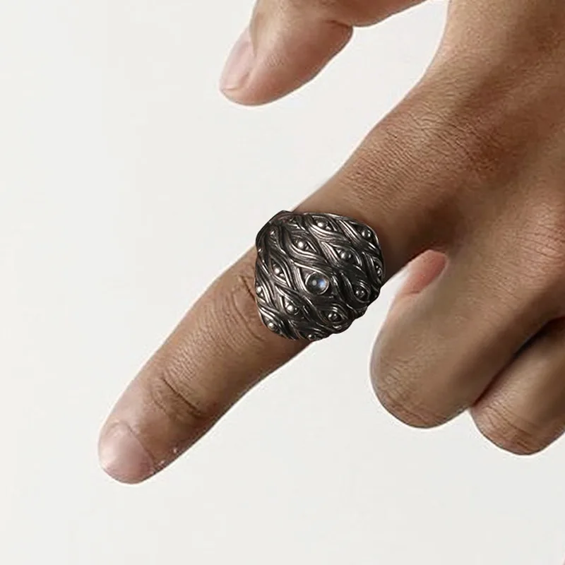 شيطان، وحش، شبح، خاتم ريترو، حلقات إكسسوارات ملابس الهيب هوب الليلية