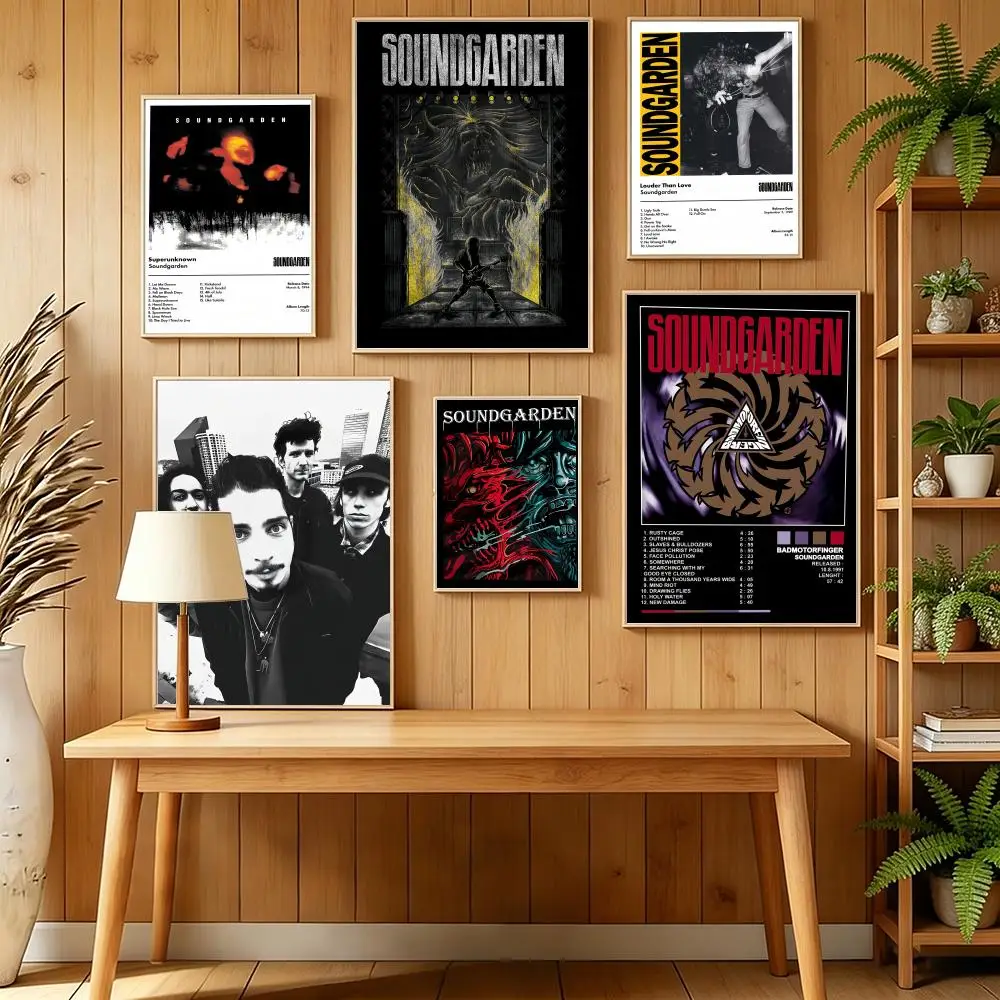 Band S-Soundgarden Rock Poster HD Self Adhesive Wall Mural Stickers Decals for Bedroom Living Room Home Decor Gift