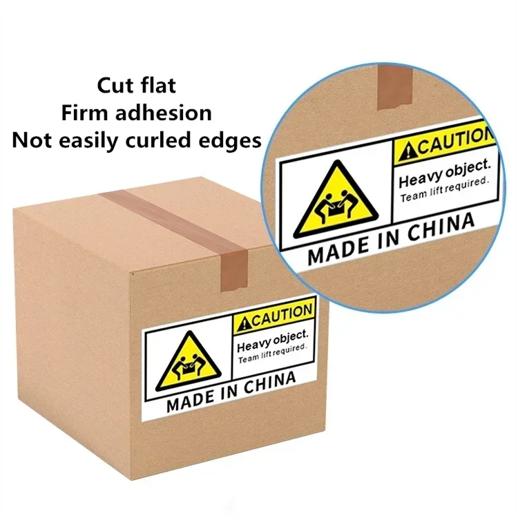 Logistics Transportation Heavy Cargo Outer Packaging Warning Stickers HEAVY PACKAGE English Tips Waterproof Autohesion Paper