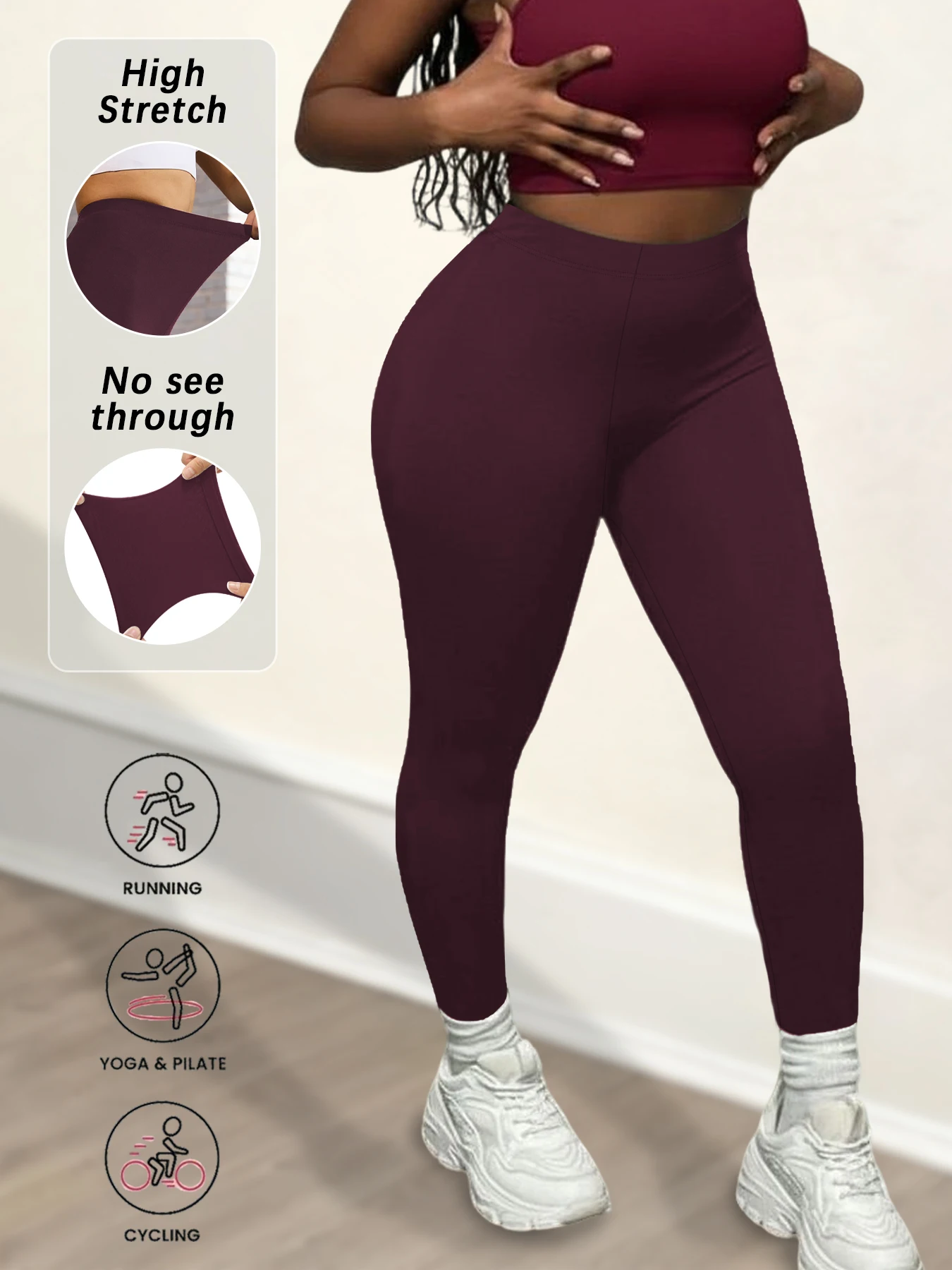 Leggings super morbidi da donna - Collant ad alta elasticità per yoga, corsa, allenamento, abbigliamento casual