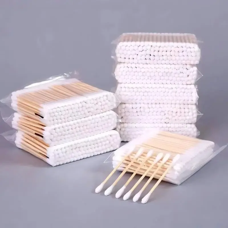 100/300/500pcs Cotton Swab Makeup Remover Cotton Swab Cleaning Disposable Hygiene and Beauty Double Headed Cotton Swab Makeup