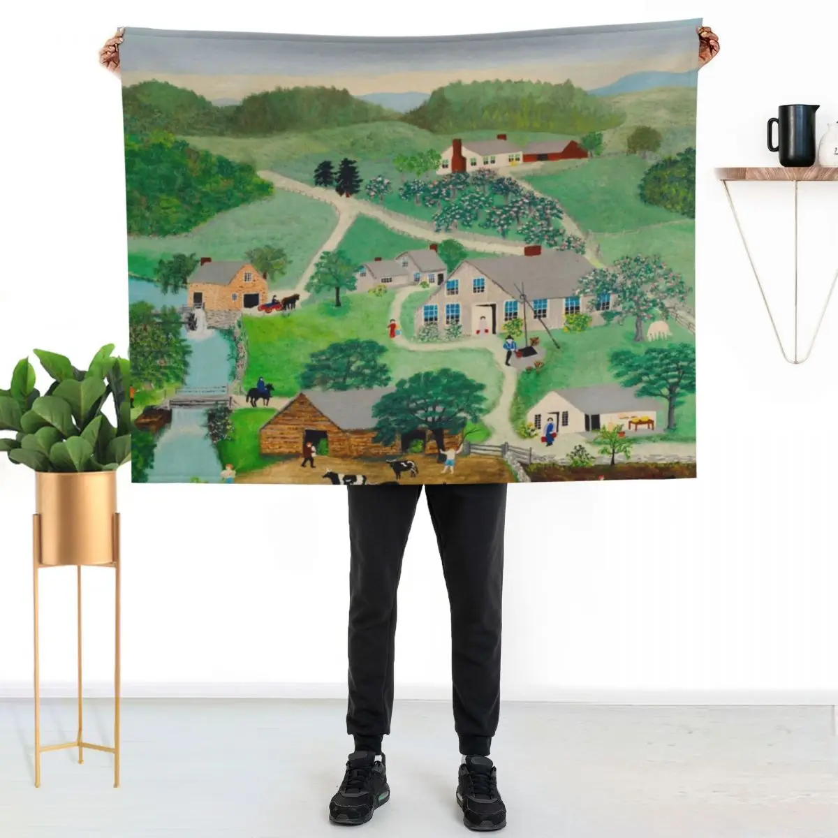 Anna Mary Robertson 'Grandma' Moses The Old Oaken Bucket American Folk Art Throw Blanket No Pilling Soft Warm Blanket for Bed