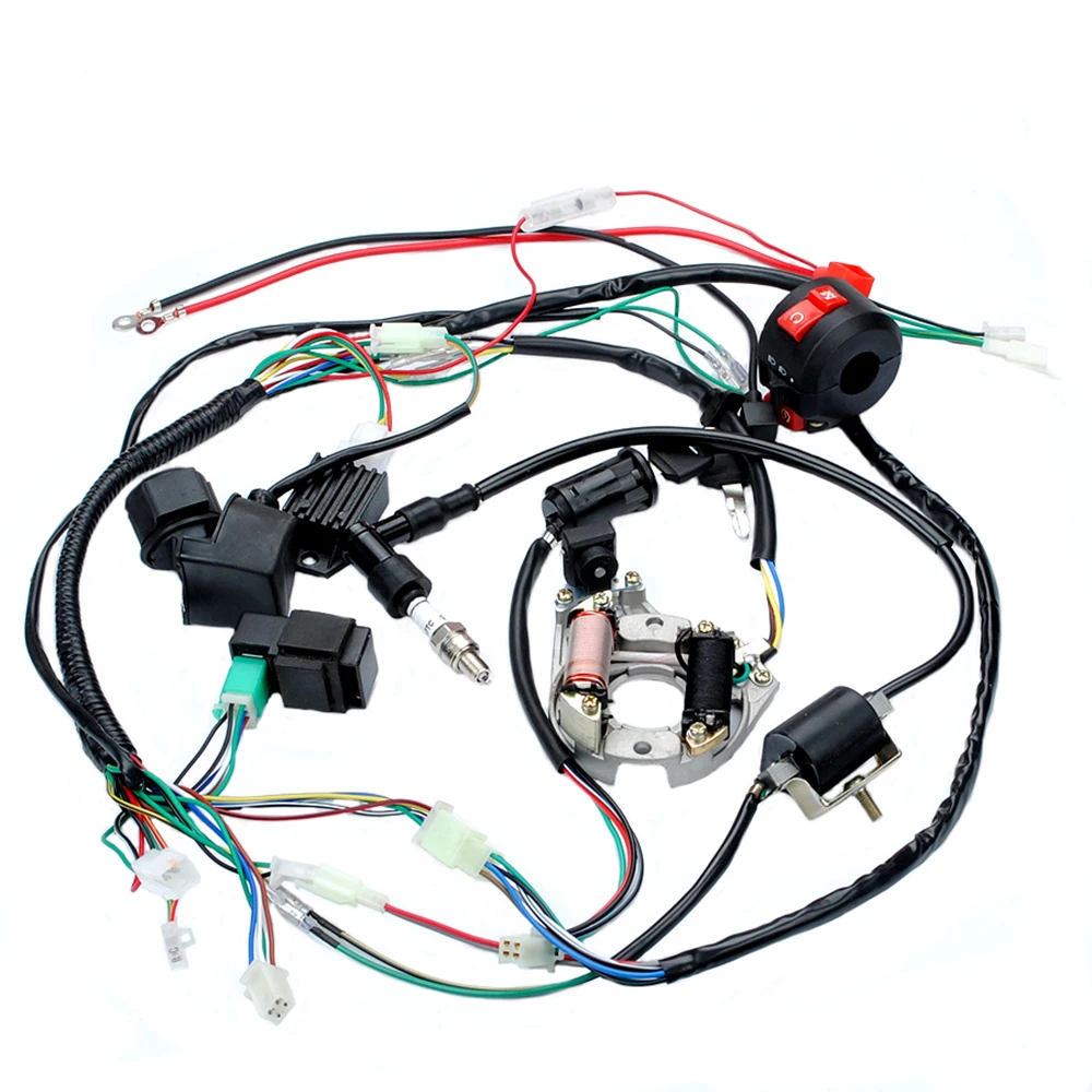 ATV 5 Pin Stator Wiring Harness Loom CDI for 4 Stroke 50cc 70cc 90cc 110cc 125cc Quad ATV Kazuma Electric Start Quads