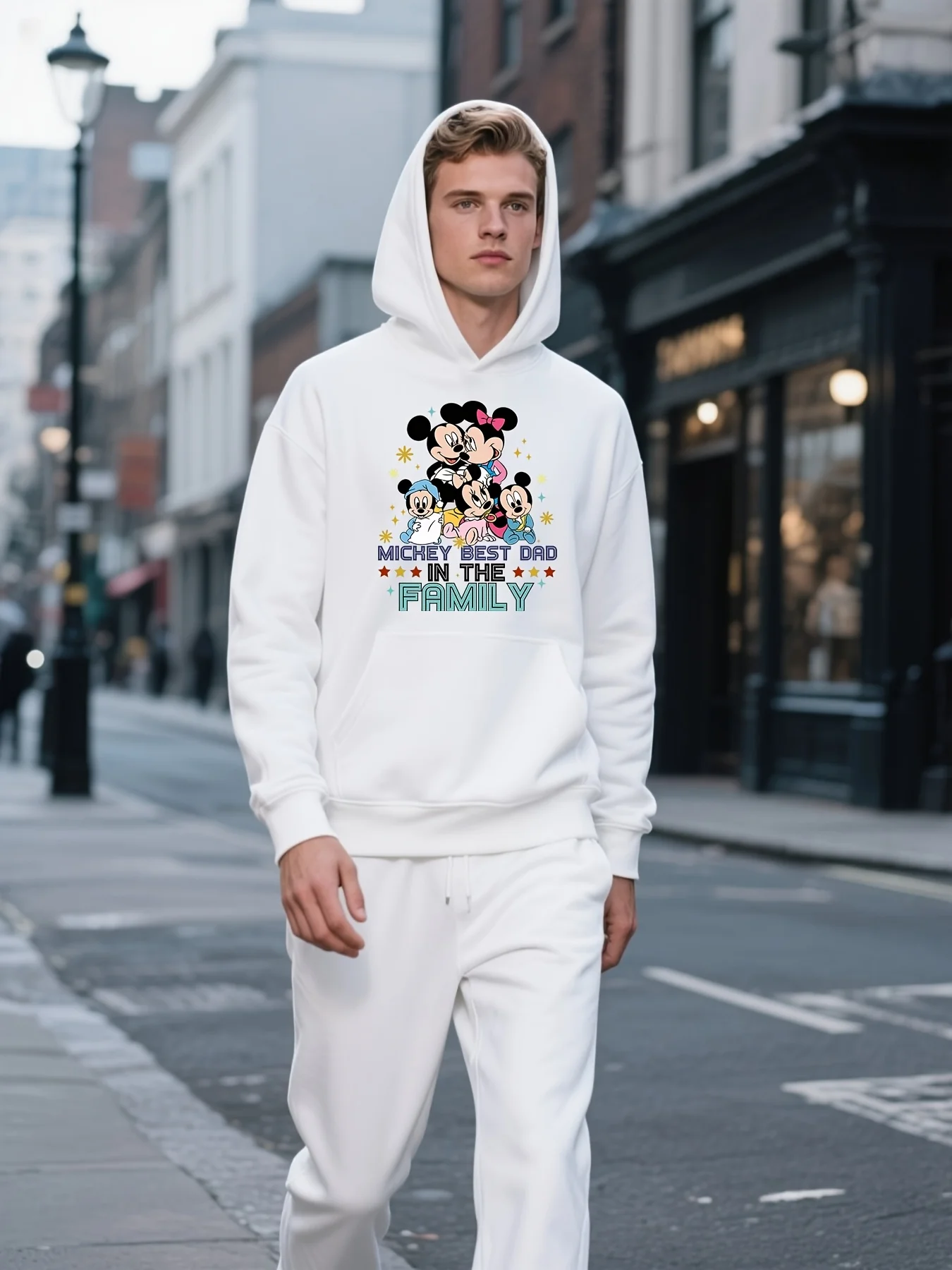 

Толстовки с Микки Маусом Disney для мальчиков и девочек, детский семейный свитер с капюшоном, осень-зима, большой хлопковый топ большого размера для мужчин и женщин, топ с длинными рукавами Y2k