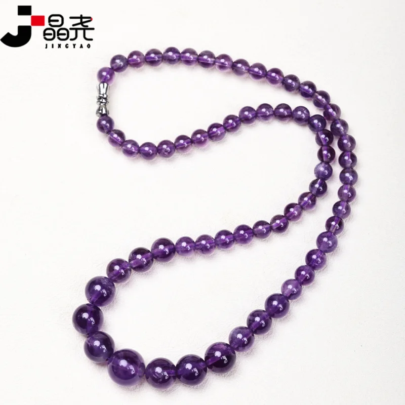 Natural Necklace Round Beads Amethyst Tower Chain Fashion Versatile Elegant