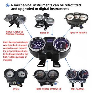 Digitales digitales digitales Motorrad -Tachometer, LCD -Panel, Geschwindigkeitszeit, Drehzahl, Zahnrad, Kraftstoffmesser, Suzuki GN125 Motor 10 Hauptverkaufsgremium GN 125 Suzuki - №8