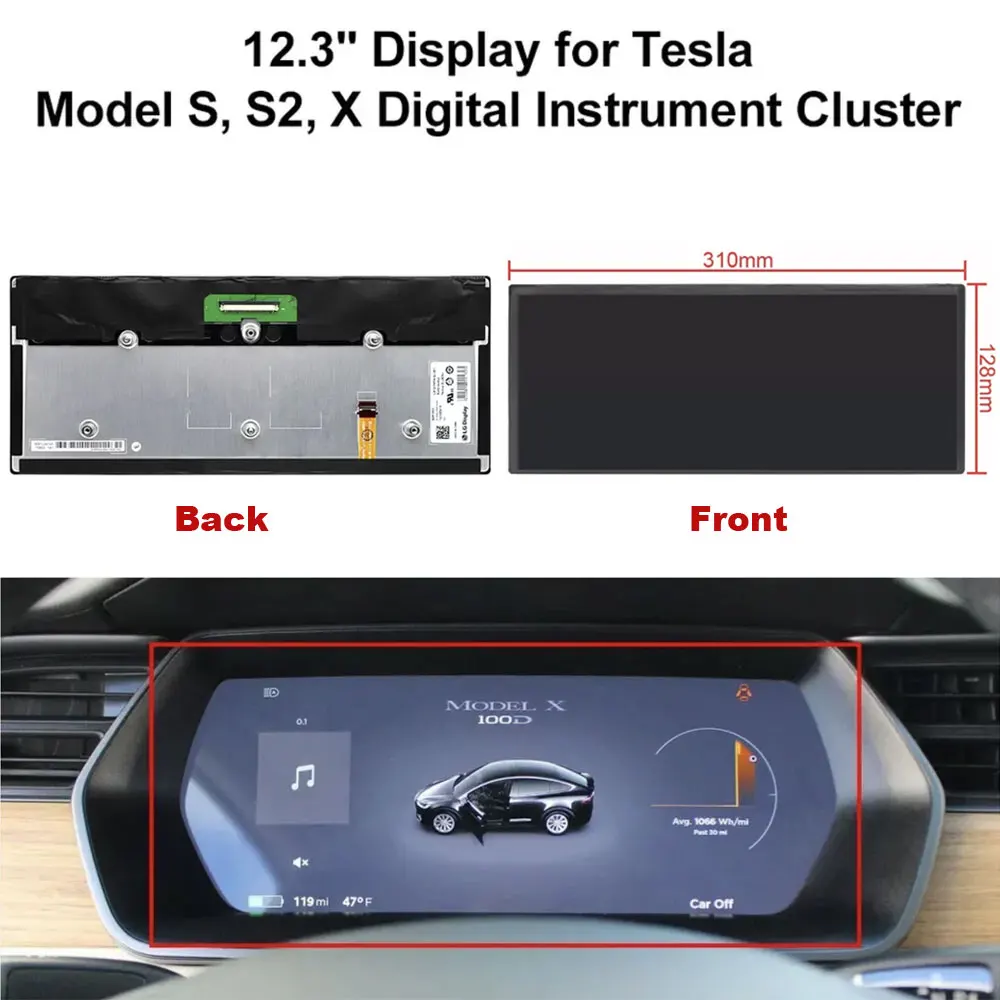 

Дисплей приборной панели 12,3 дюйма для цифровой приборной панели Tesla Model S, S2, X GEN 2, кластер