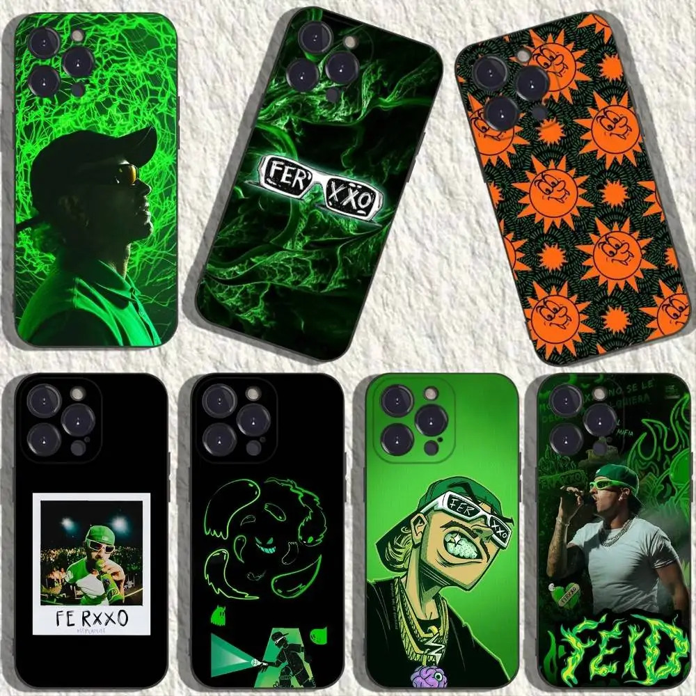 

Singer F-Feid Ferxxo SIXDO Phone Case For iPhone 16,15,14,13,12,11 Plus,Pro Max,XS,X,XR,SE,Mini,8,7,Soft Silicone Black Cover