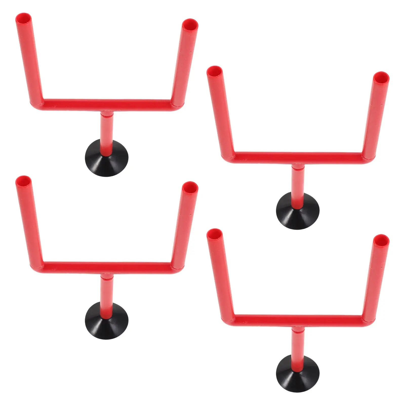 

4Pcs Tabletop Football Goal Post Set Red Mini Suction Cup Base Football Kicking Target Portable Outdoor Soccer Accessories