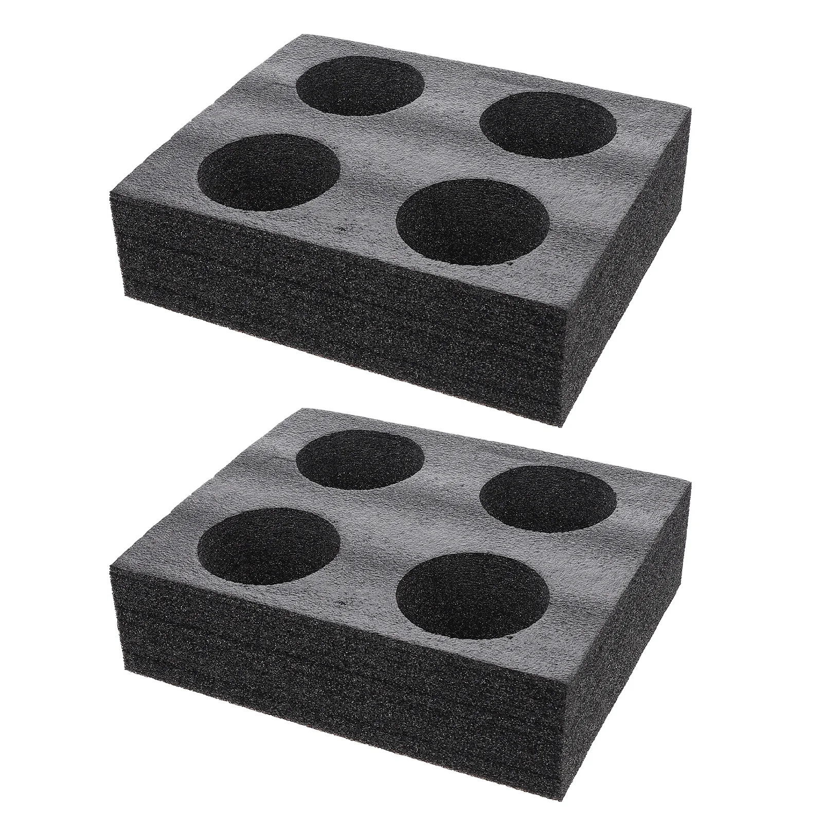 

2pcs Black 4Hole Cup Holder Tray Thickened Pearl Cotton Hot Cold Drinks Restaurant Coffee Shop Takeout Packing Supply Beverage