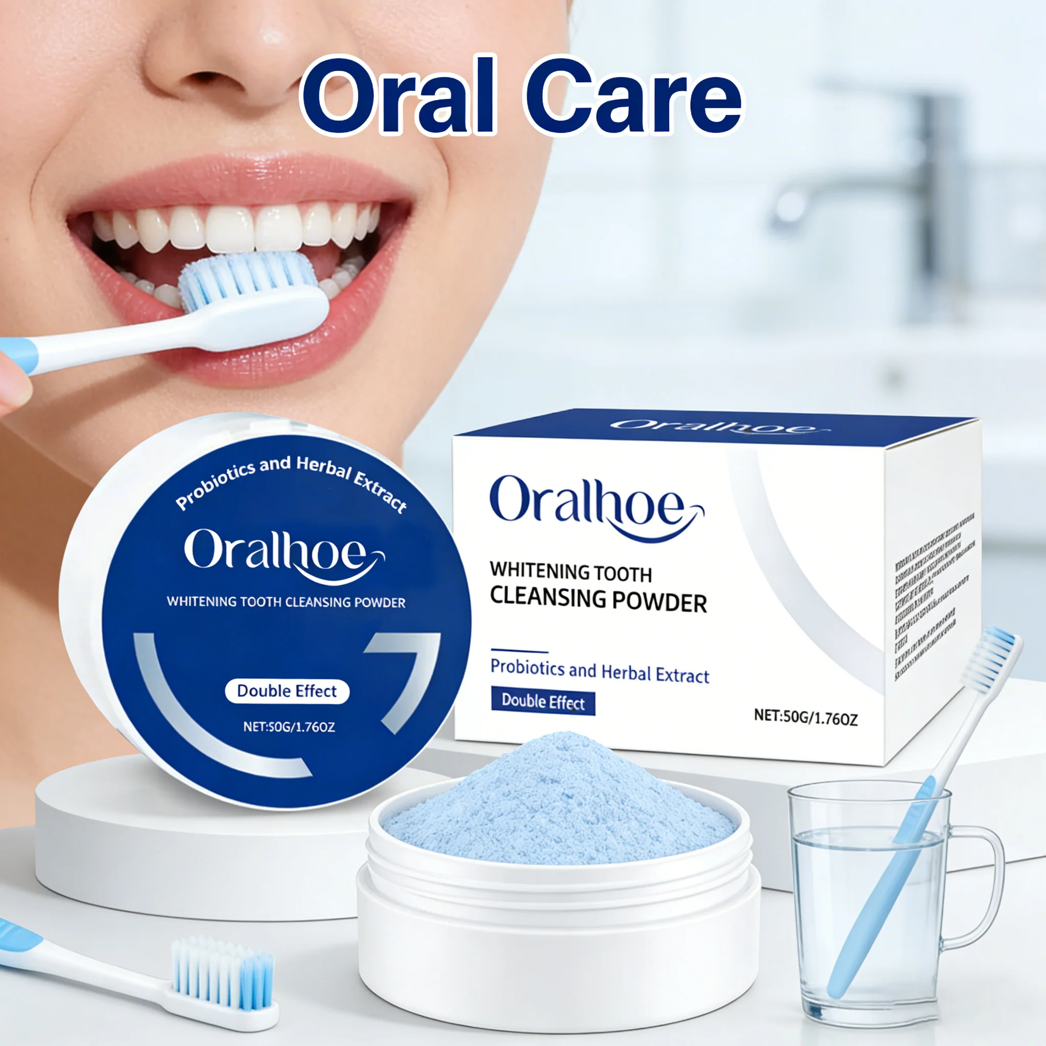 Tooth Whitening Powder Deep Cleaning Yellow Teeth Restoration Gum Enamel Repair Natural Fresh Breath Probiotic Oral Hygiene Care