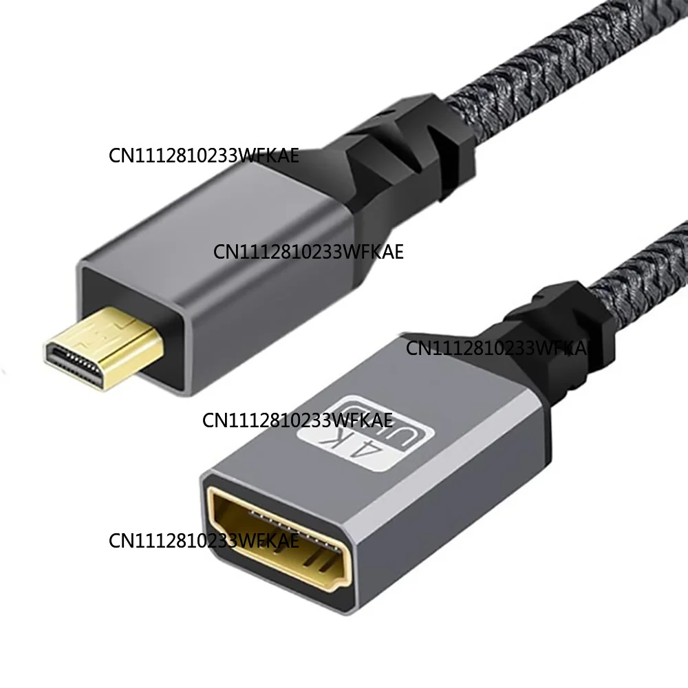 2PCS Micro HDMI to HDMI Adapter, Male to Female Cable HDMI 2.0 4K@60Hz HDR 3D Dolby 18Gbps High Speed, 20cm/7.87in Long view 4