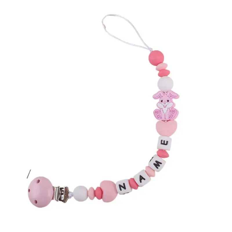 Personalized Name Cartoon Silicone Chupeta Clips, manequim mamilos titular, mordedores, recém-nascidos dentição brinquedo acessórios