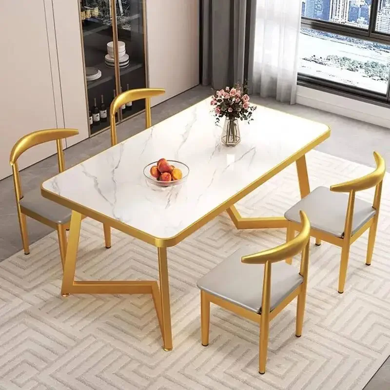 Mesa De Comedor rectangular nórdica De lujo, mesa De Comedor moderna para habitación, Mesas De Comedor De estilo europeo, juegos De muebles De jardín