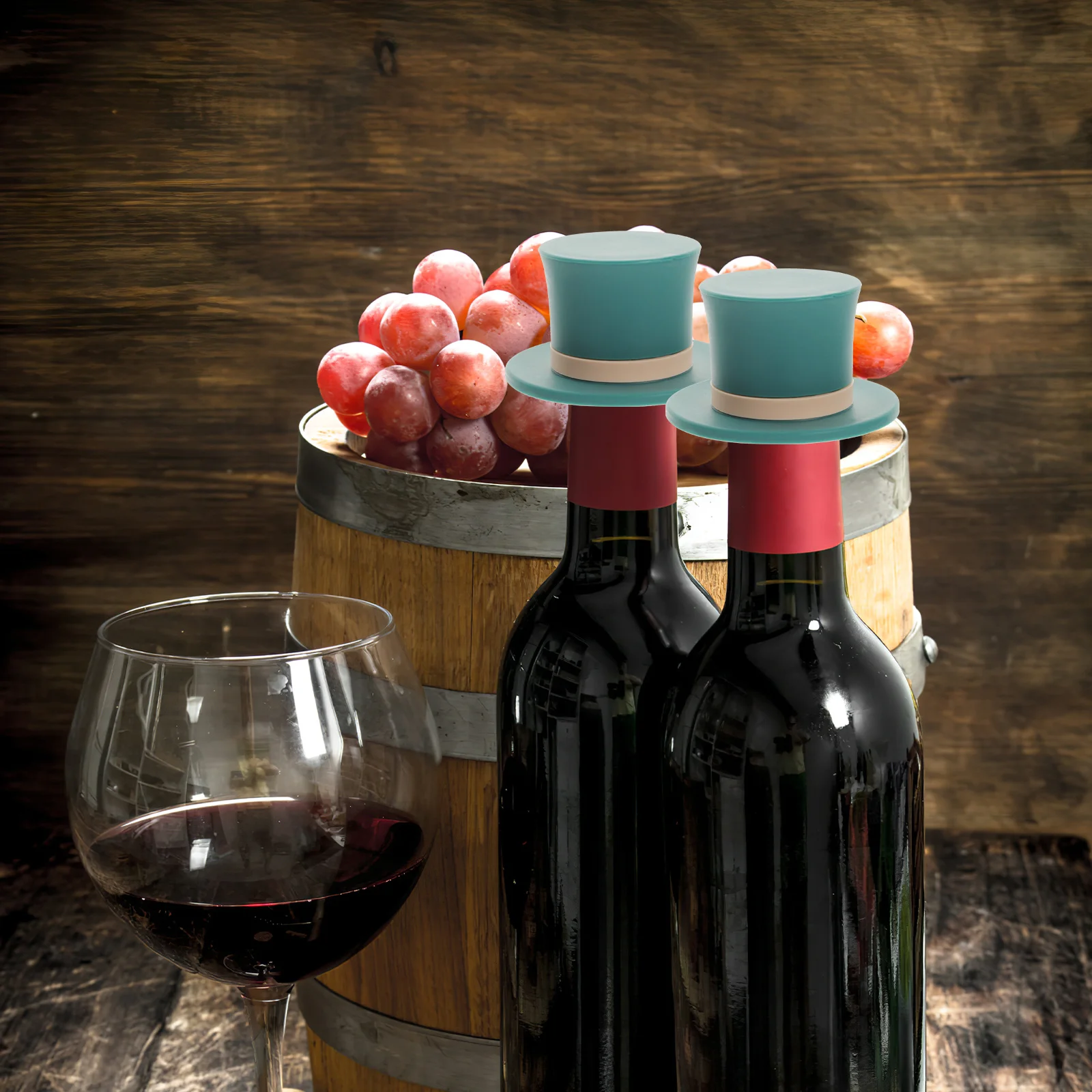 

Silicone Bottle Stopper Reusable Small Hat Sealing Plug For Wine Fresh Keeping Airtight Seal Rustproof Non-Fade