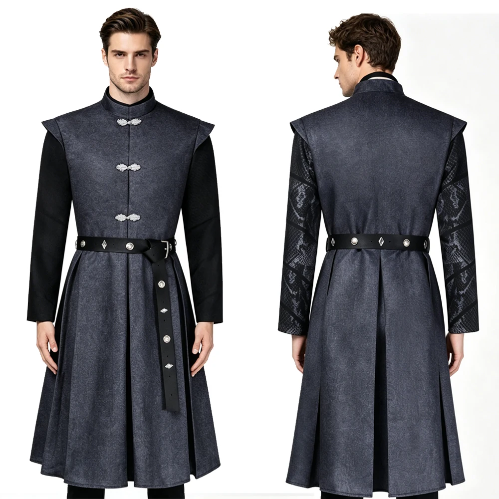 

Daemon Targaryen Costume Medieval Knight Robe Belt House of the Dragon Prince Warrior Outfit Adult Men Halloween Cosplay Party