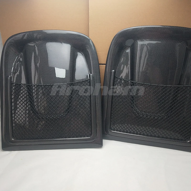 Real Carbon Fiber Front Seat Back Trim Cover Panel Replacement For Audi Q5 2009 2010 2011 2012