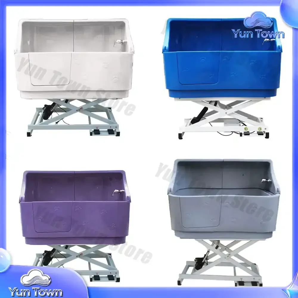 White H-112H Durable Lifting Dog Grooming Bath with Splash Back