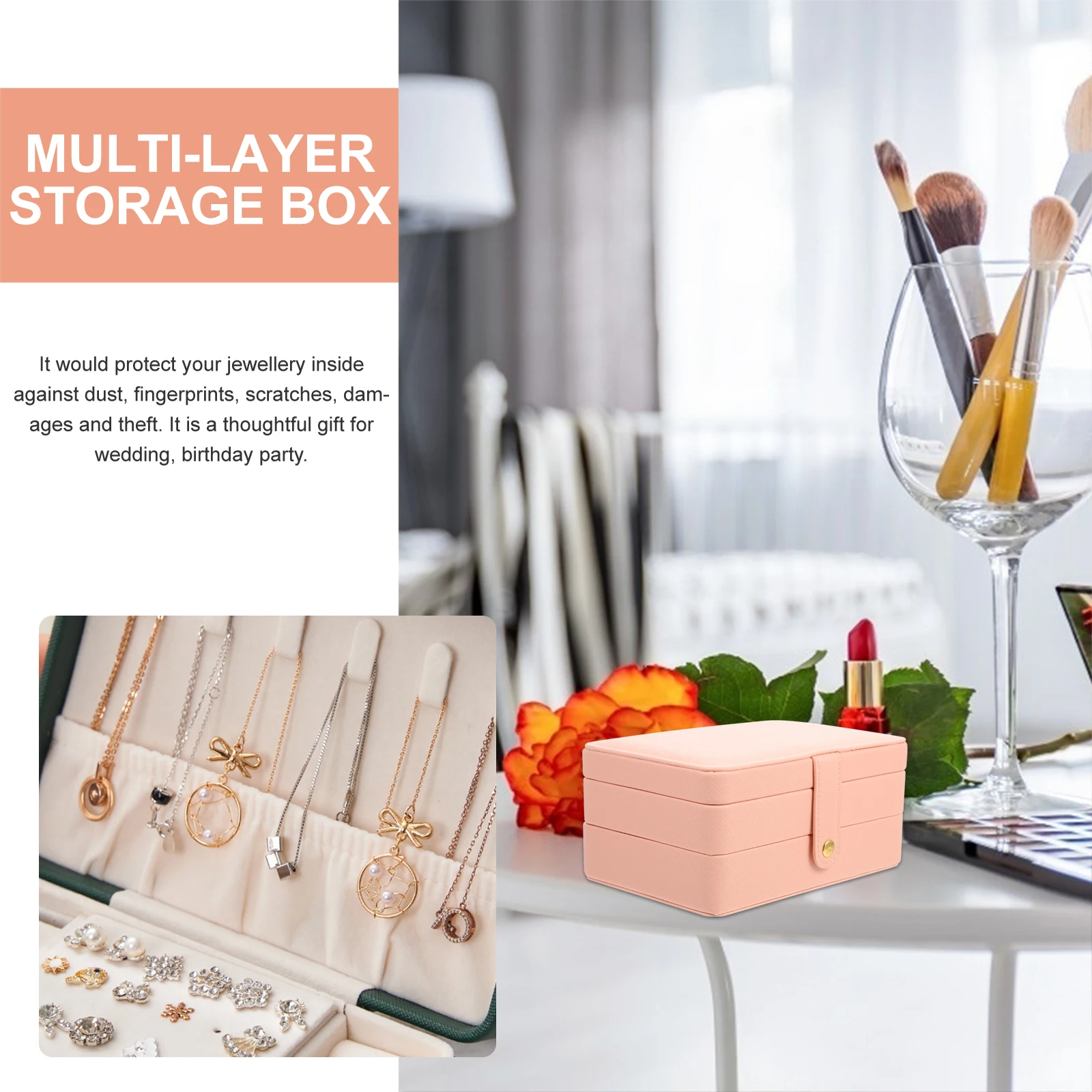 Портативная шкатулка для драгоценностей для женщин и девочек, дорожные чехлы, серьги, ожерелье, контейнеры для хранения мелких предметов, домашний декор из искусственной кожи, идеи подарков