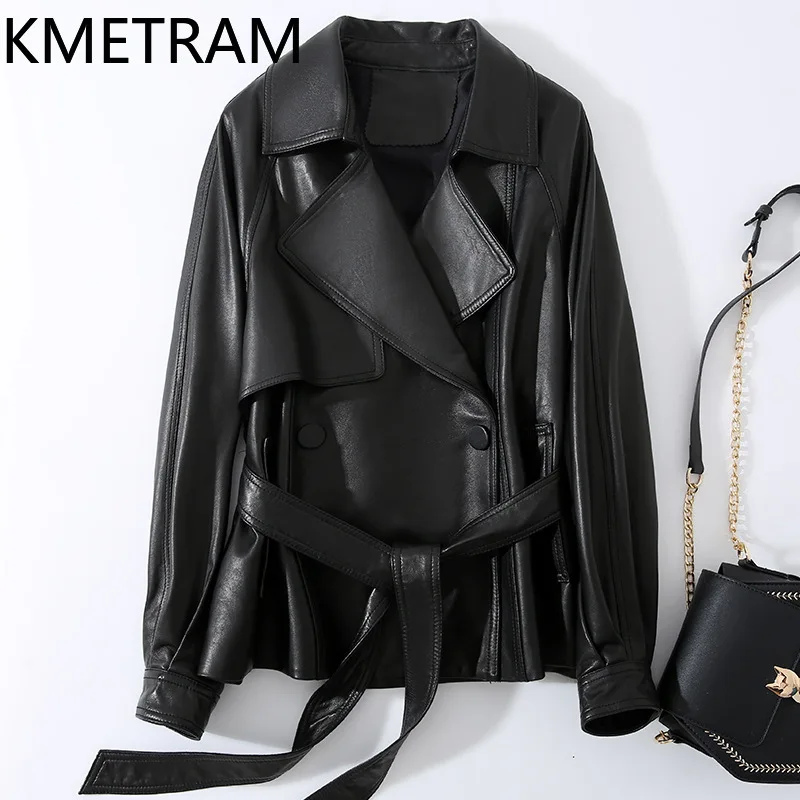 سترة من جلد الغنم الطبيعي لعام 100% سترات نسائية كلاسيكية قصيرة من الجلد الطبيعي سترات نسائية جديدة في ملابس خارجية ملابس خريف 2025 doblianка