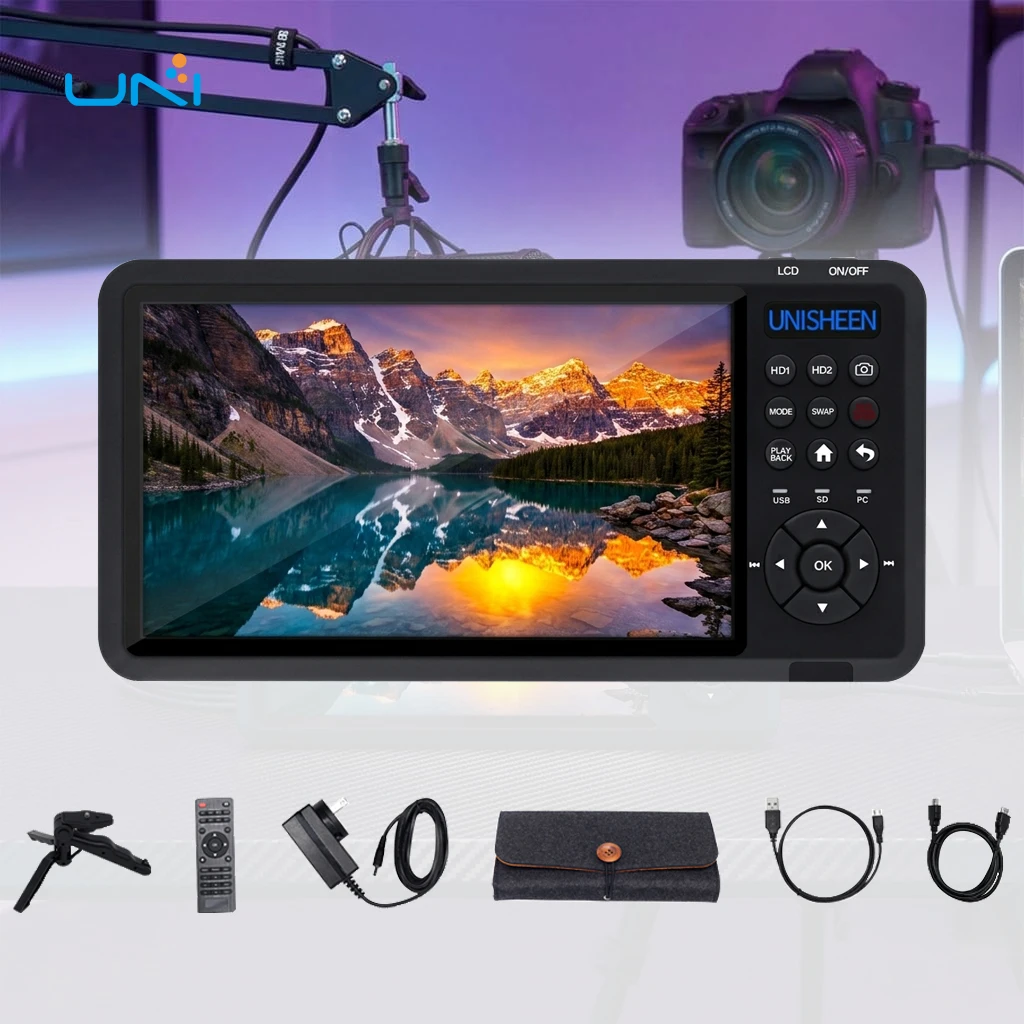 UR500 Advanced 2 Channel Video Grabber With 7-Inch Preview Screen Support 4K60 HDMI Input Battery Powered Standalone Unit
