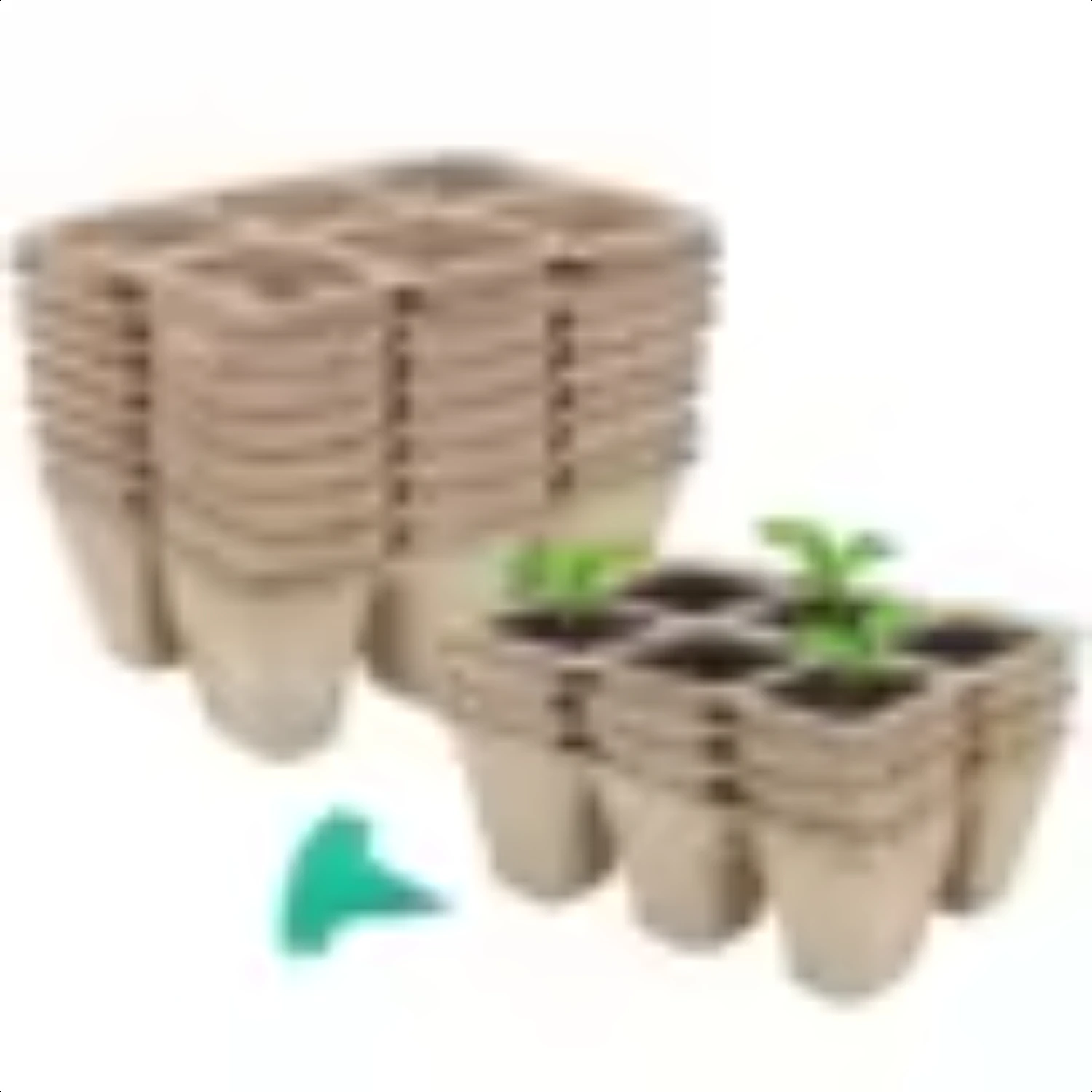 New 72 Cells Peat Pots Seed Starter Trays, 12 Packs Biodegradable Seedling Pots Germination Trays with 15 Pcs Plant Labels