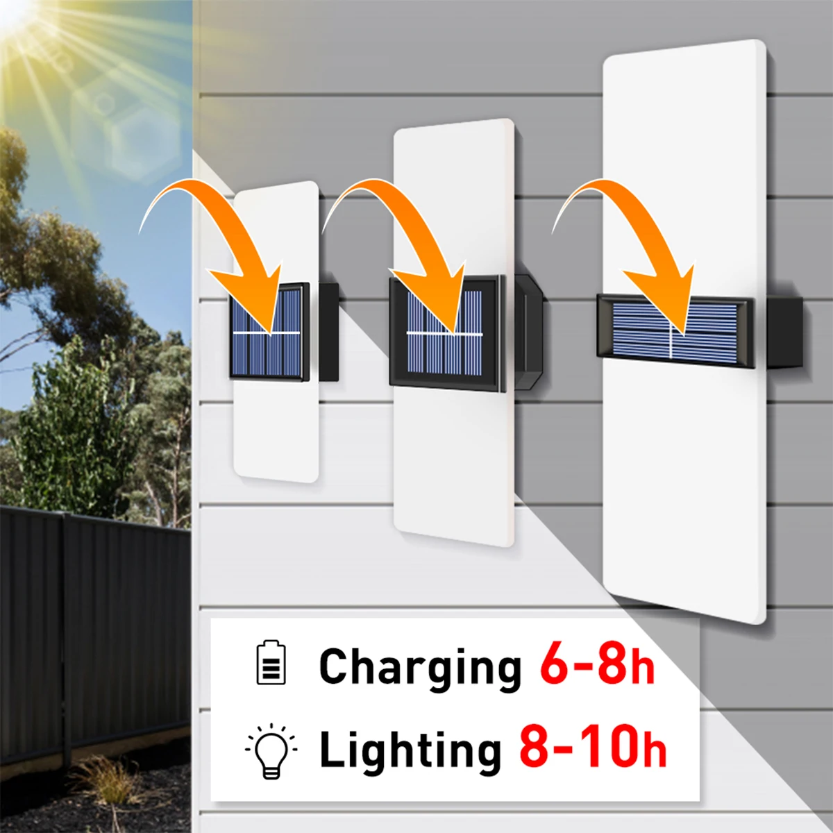 2 قطعة أضواء LED شفافة الشمسية مصابيح الحائط في الهواء الطلق مقاوم للماء مصباح للطاقة الشمسية حتى أسفل باب مضيئة حديقة الديكور أضواء الشمسية