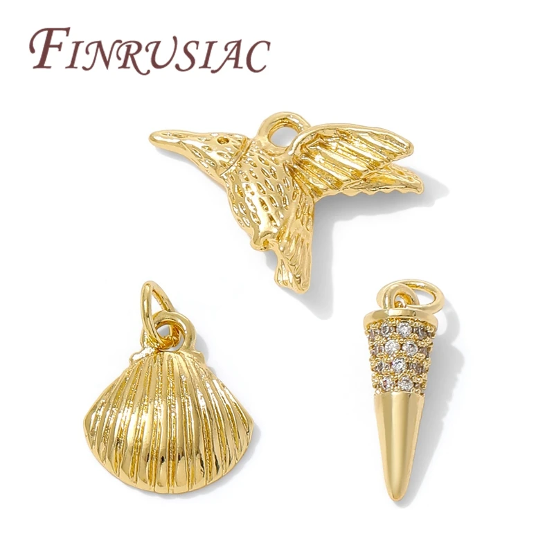 3 Styles 18K Gold Plated Decorative Pendant For Jewellery,DIY Earrings Making Accessories,Charms For Jewelry Findings