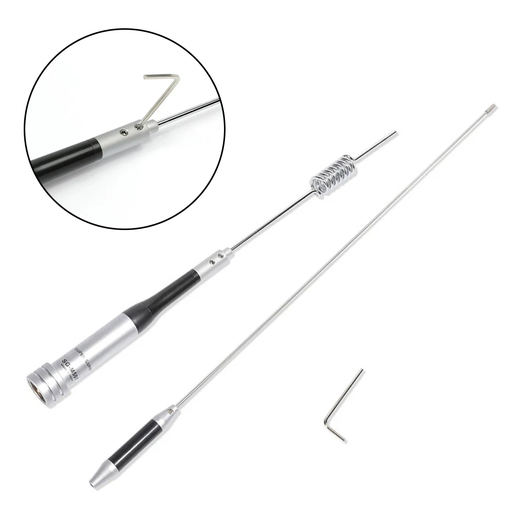 

Vehicle Radio Mount Ham Radio Antenna Clip-on Or Magnetic Base Gain 5.2dBi 430MHz Silver For Outdoor Communication