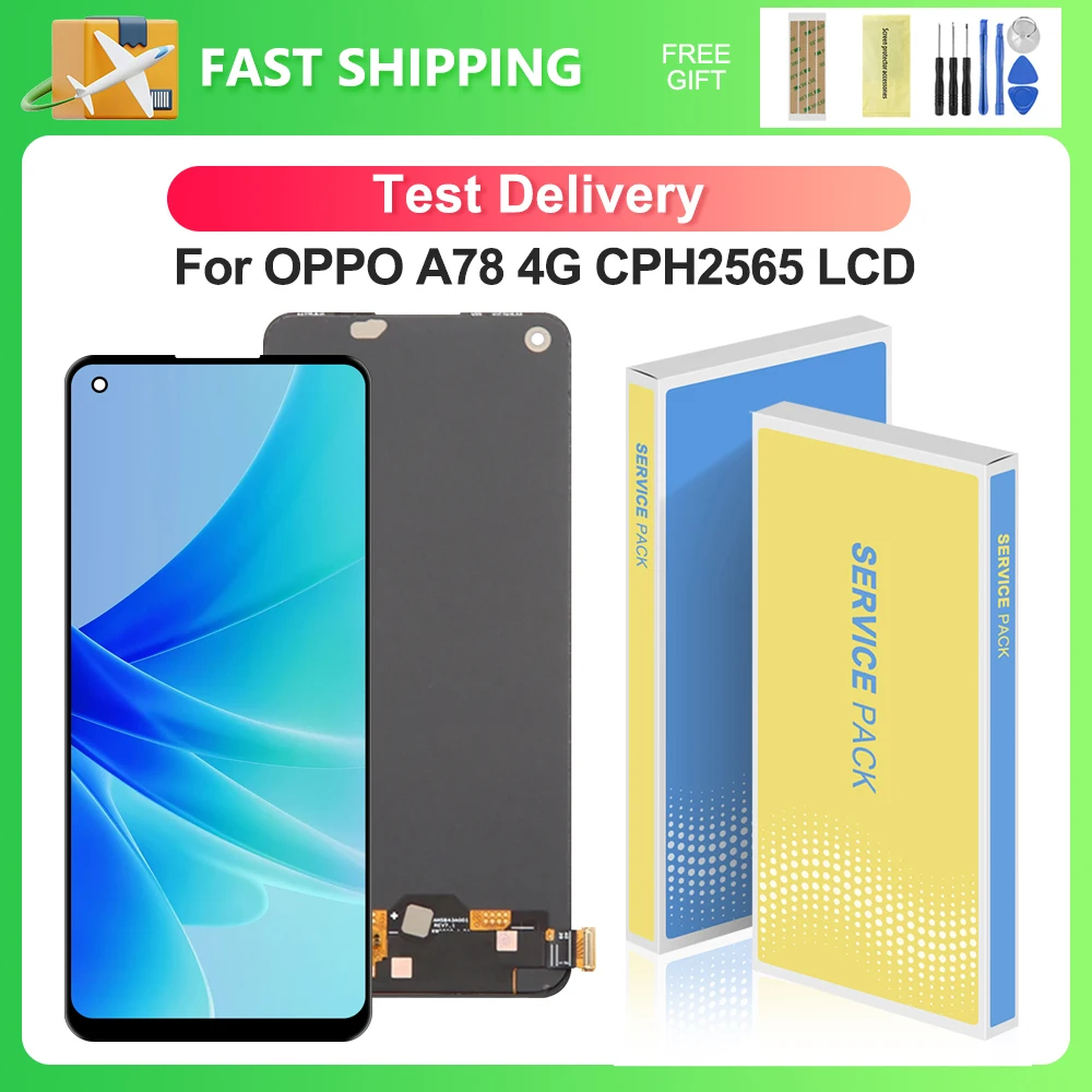 For OPPO A78 4G 6.43\'\'For AMOLED A78 4G CPH2565 LCD Display Touch Screen Digitizer Assembly Replacement