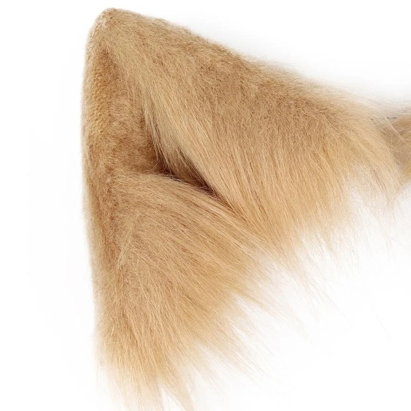 

Косплей пушистых животных с искусственными ушками, обруч для волос, комплект с хвостом, костюм Лолиты, длинный меховой головной