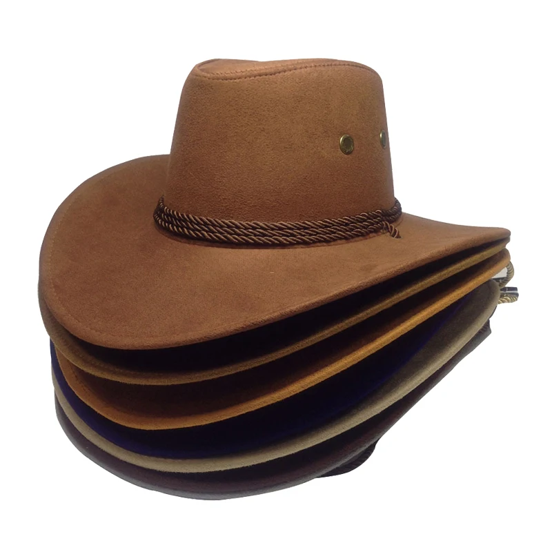 Classic Large Brim Cowboy Hats Men Vintage Outdoor Sunscreen Caps Unisex