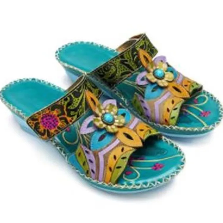 Women's Wedge Sandals Solid Color Casual Platform Slippers Woman 2025 Summer Fashion Non Slip Beach Slides Plus Size heels