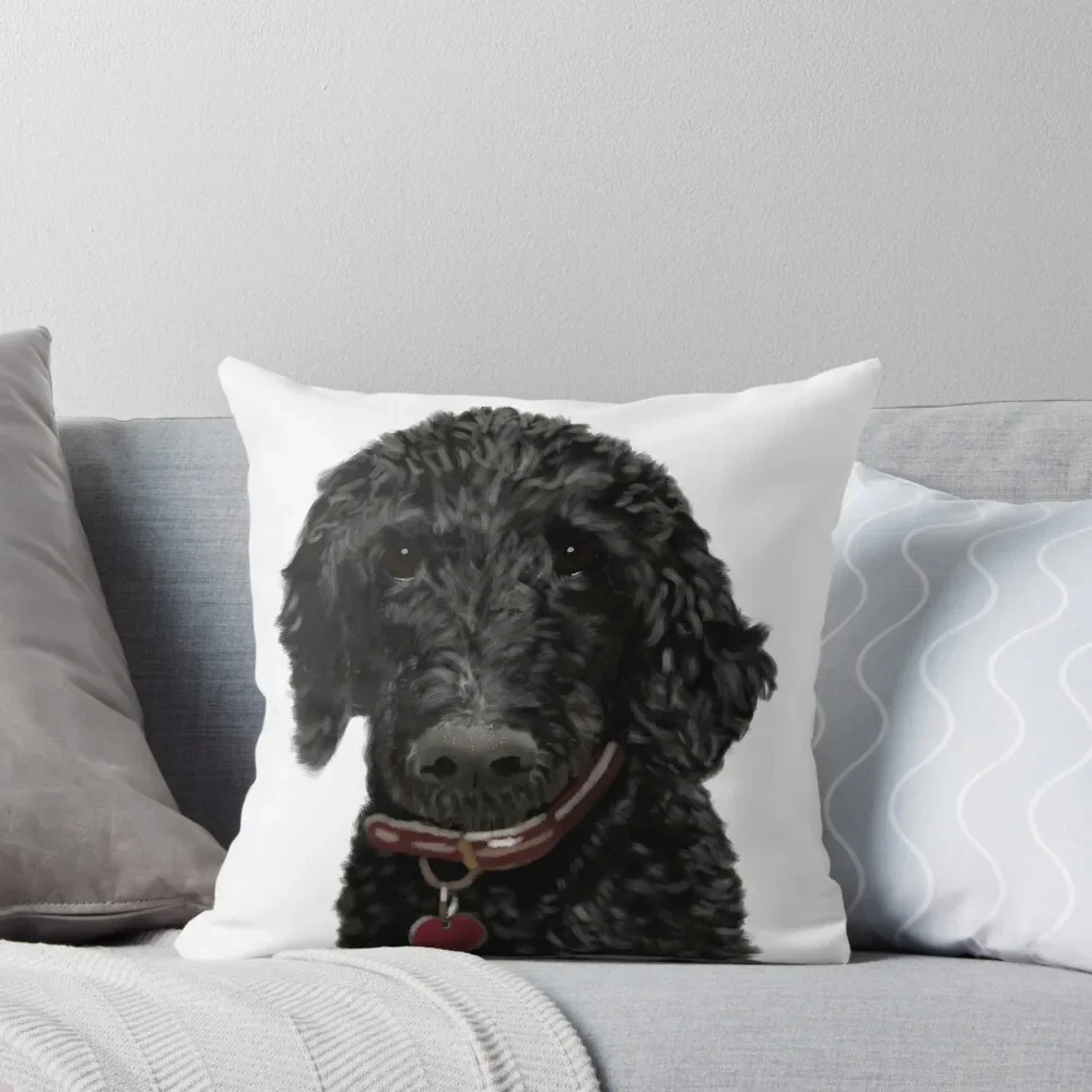 Roxy the Black Labradoodle Throw Pillow sleeping pillows pillows decor home Cushion Child christmas cushions covers pillow