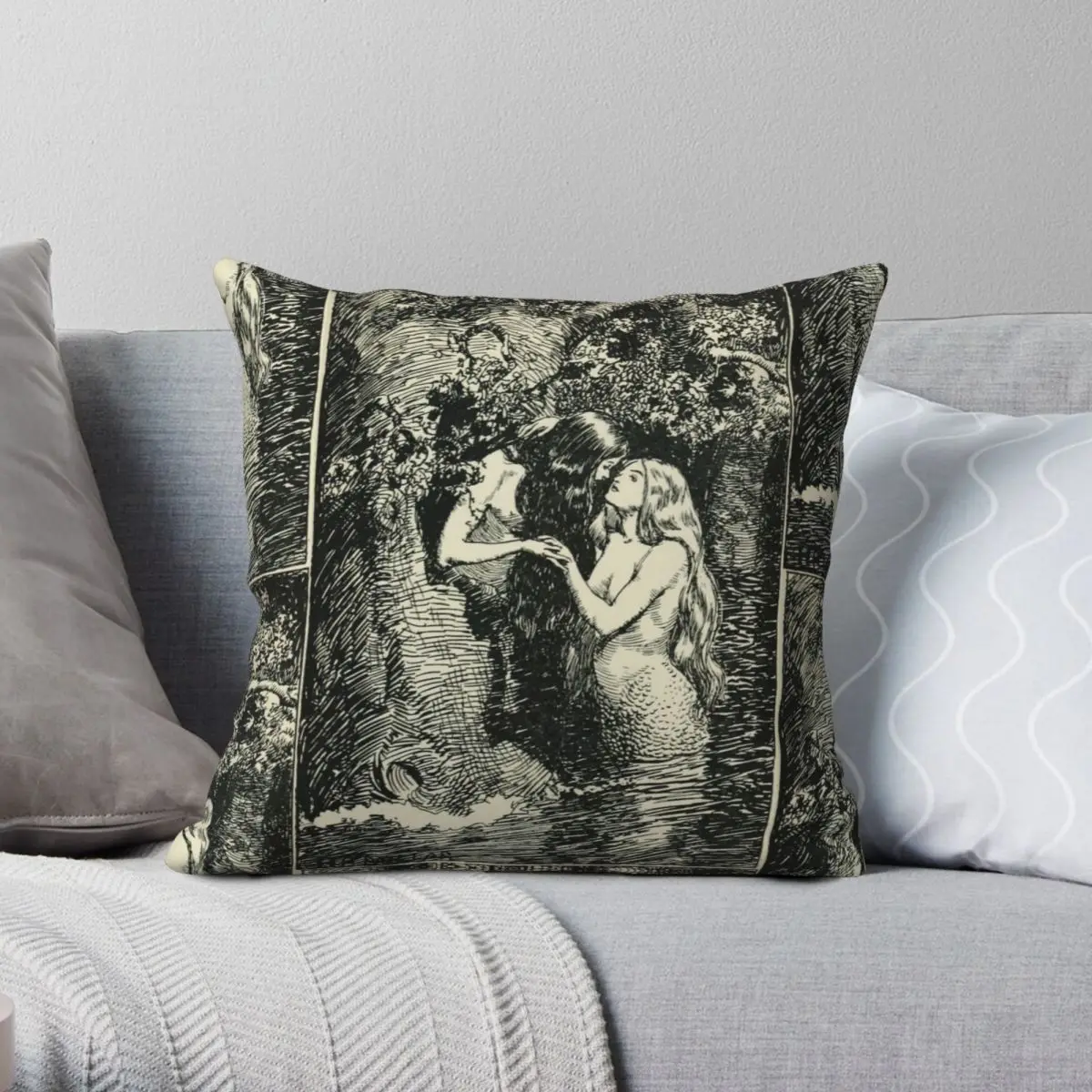 The Nymph Caught The Dryad Pillowcase Polyester Linen Velvet Creative Zip Decor Pillow Case Sofa Seater Cushion Cover