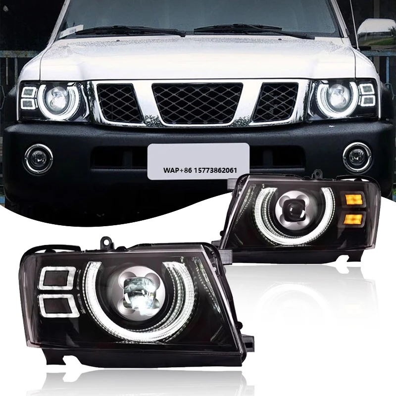 2 Pieces for Patrol Y61 2005-2021 12V LED Headlamp Upgrade 6000K Color 8000 Lumens Plug-and-Play Front Dual Beam Headlights