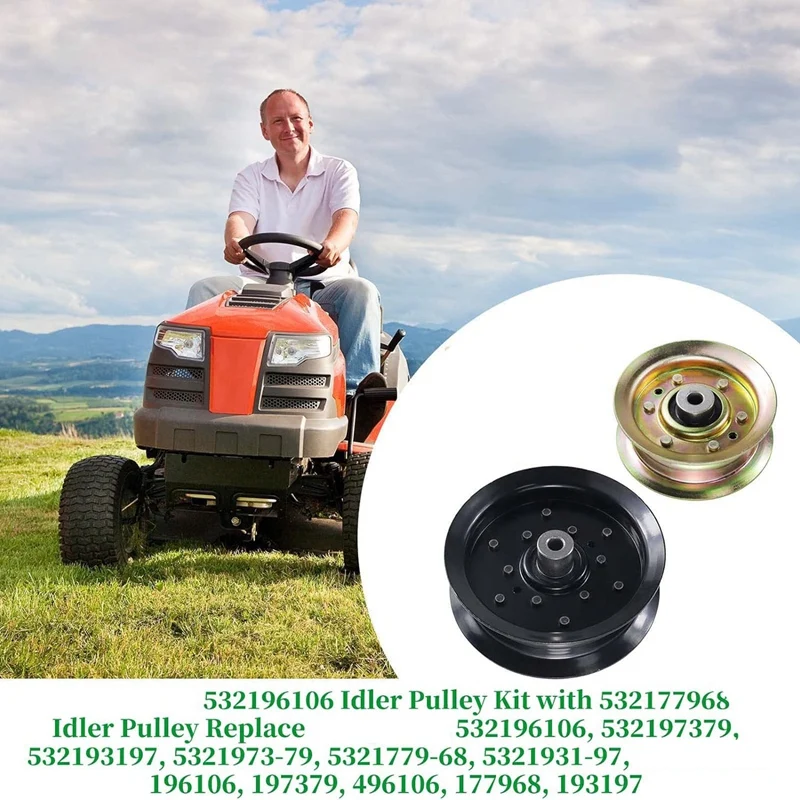 532196106 Idler Pulley Kit With 532177968 Idler Pulley Replace For Husqvarna 532196106, 532197379, 532193197, 5321973-79