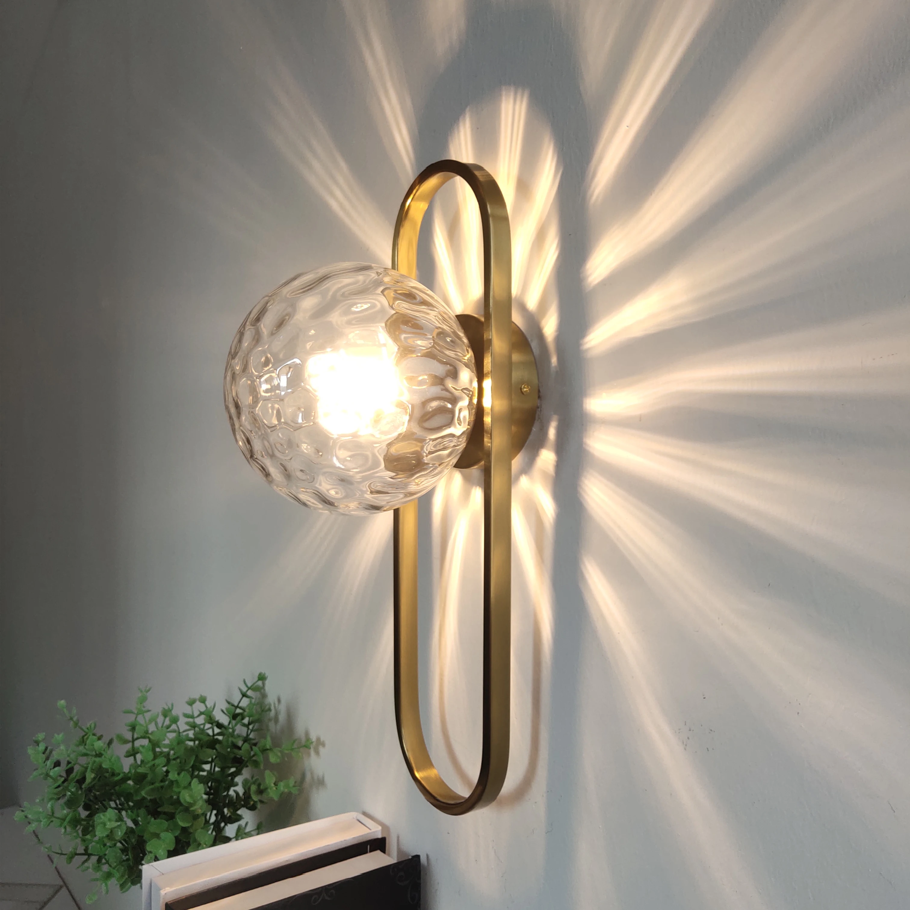 

Gold LED Glass Ball Wall Lamps Home Decor Aisle Lamps Kitchen Dining Corridor Lighting Fixture Study Bedroom wall sconce