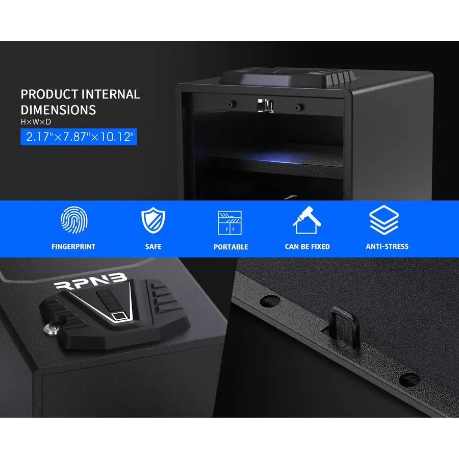 Сейф для обеспечения безопасности пистолета, устройство защиты от огнестрельного оружия QuickAccess с биометрическим усилителем по отпечатку пальца, цифровая клавиатура