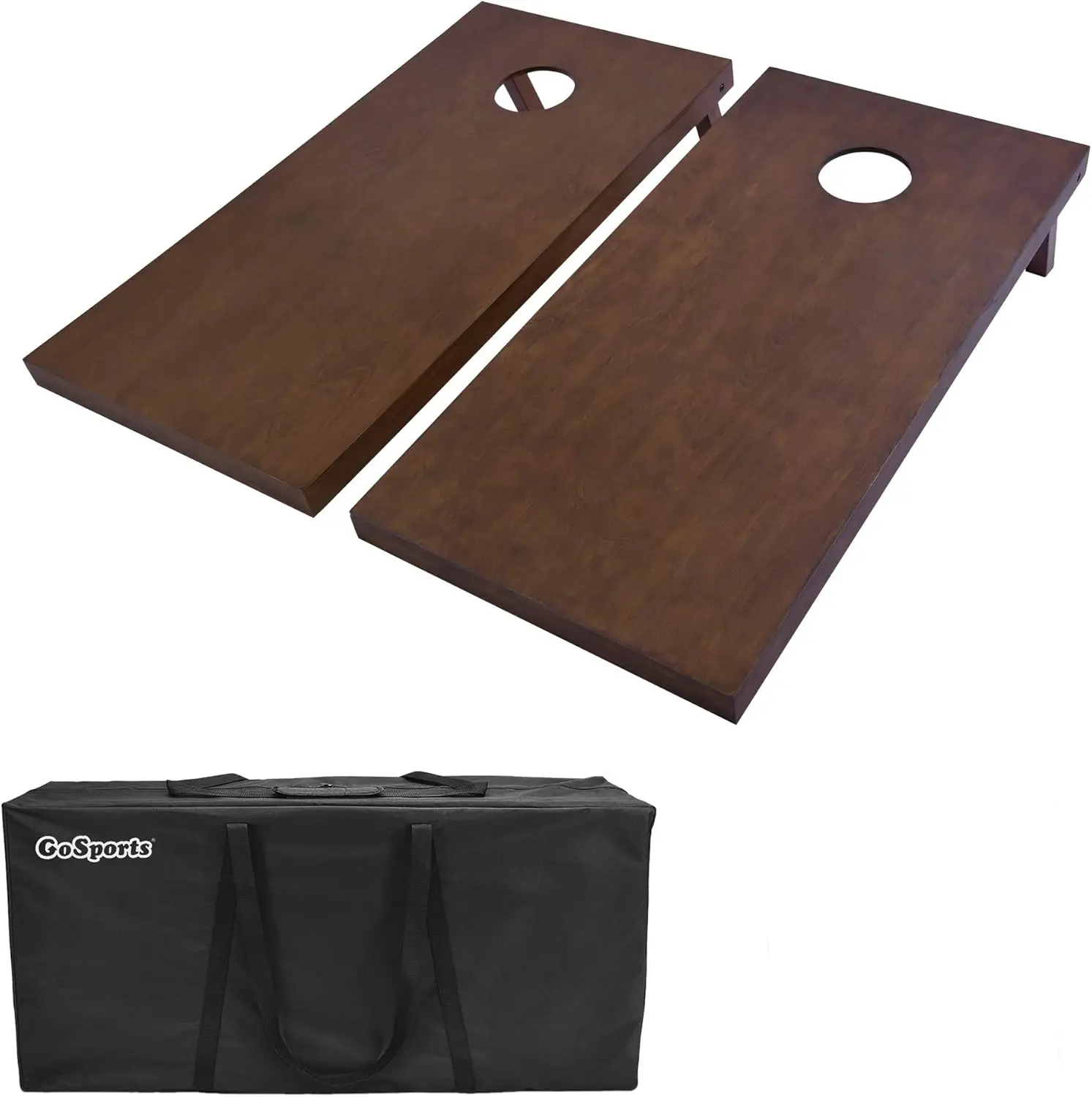 

4'x2' Regulation Size Wooden Cornhole Boards Set with Dark Brown Varnish | Includes Carrying Case and Bean Bags