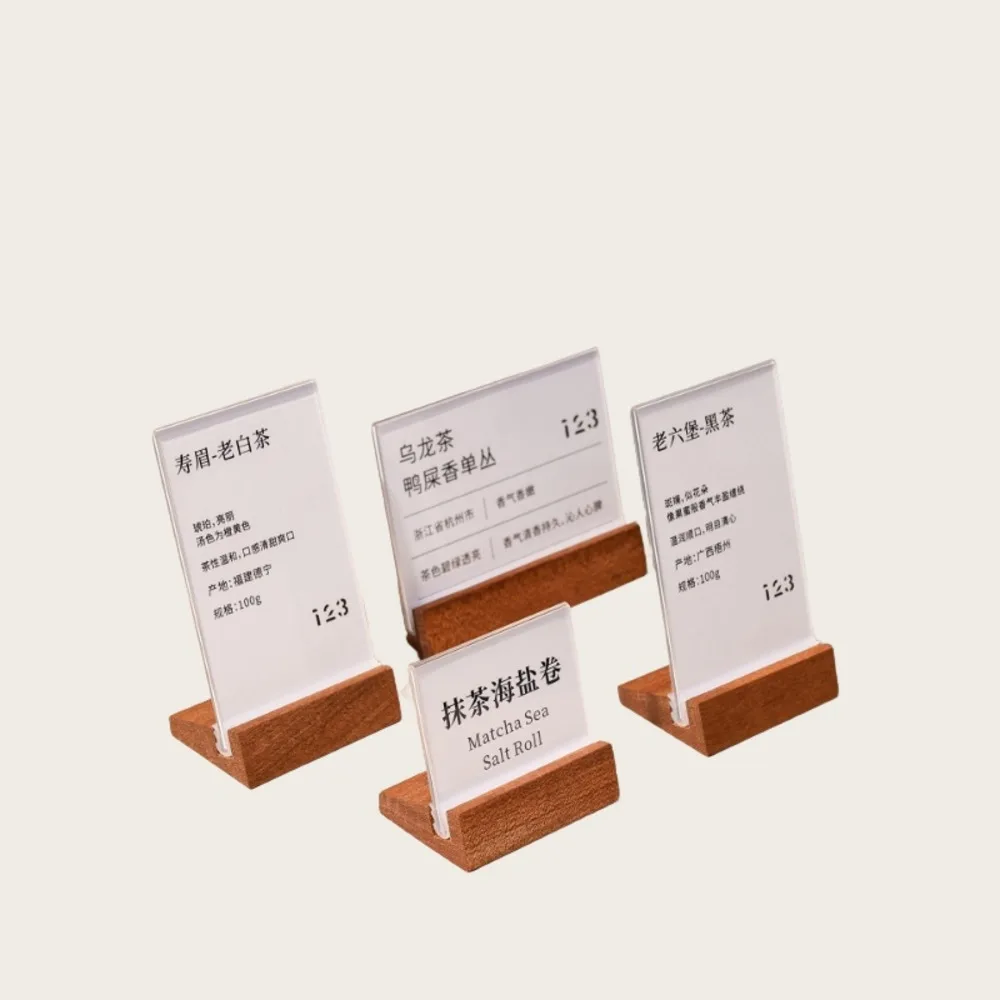 

Акриловая вывеска с деревянной основой, вертикальная акриловая настольная рамка меню (подходит для свадьбы, ресторана, вечеринок)